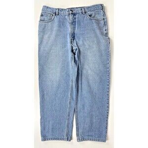 VTG Mexico Lands' End Square Rigger Light Wash Jeans Men Size 36R (35Wx 27L) J2